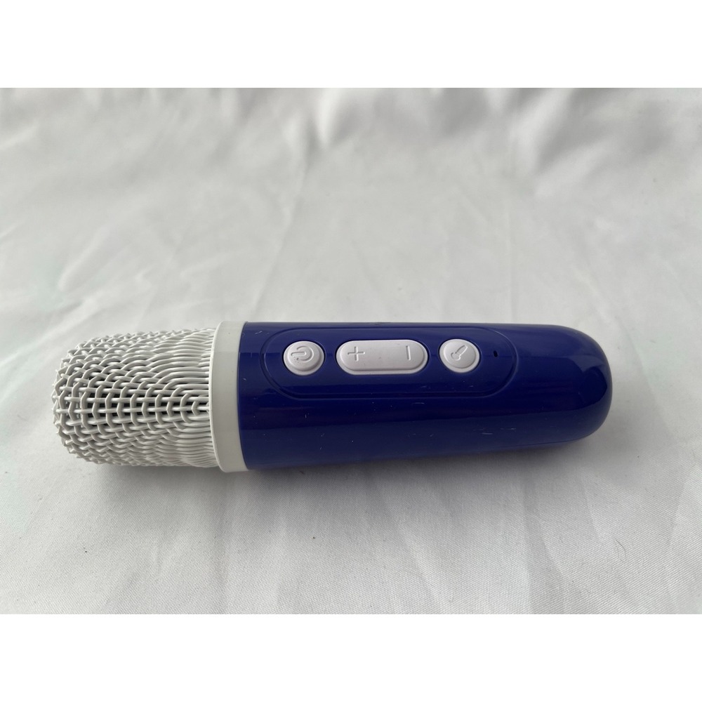 Aiwa Bluetooth Wireless Karaoke Microphone Speaker Blue Rechargeable Mic Tested